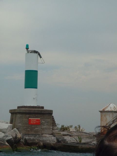 Lake Michigan green lighthouse